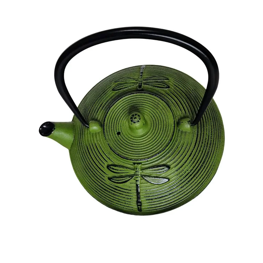 Dragonfly Teapot Green 770ml Low Profile Cast Iron Teapot Heavy Cast Iron - Picture 4 of 8
